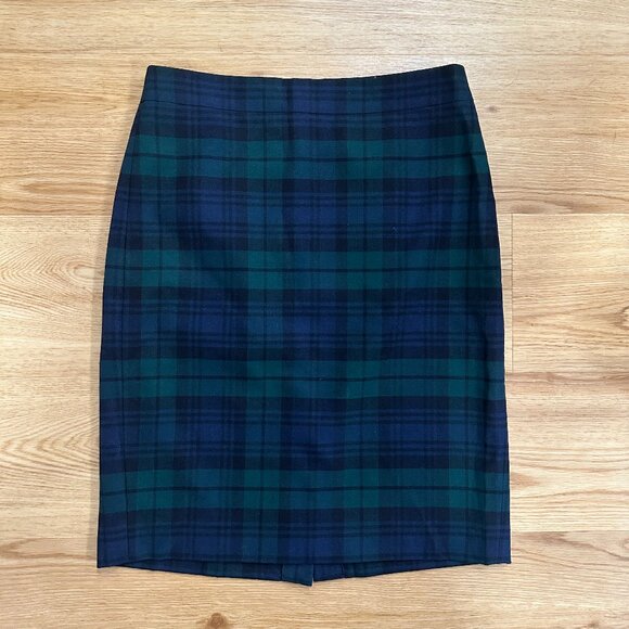 Jcrew Factory Tartan Plaid Pencil Skirt Size 0 - Picture 1 of 7